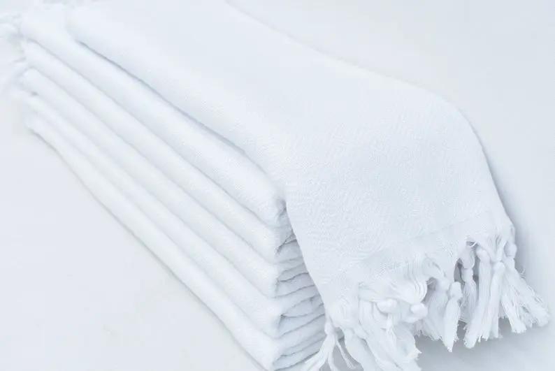 Venice White Turkish Towel 100 Percent Turkish Cotton 40 Inch by 70 Inch Quick Drying Sand Resistant Eco Friendly Lightweight - Love Salve